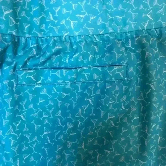 BCG Womens Medium Running Shorts Turquoise blue and white Margarita Print - Picture 6 of 8
